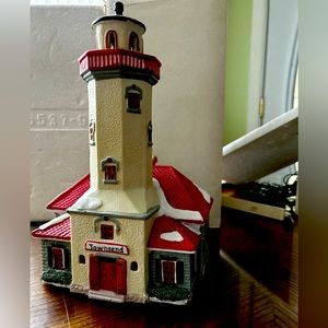 Vintage heritage Village, lighthouse, coastal salt life beach Montauk Maine